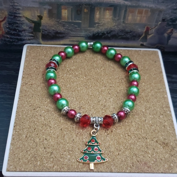 Jackie Mattey Bracelets Jewelry - NWOT Handmade Xmas Tree 7 3/4" bracelet